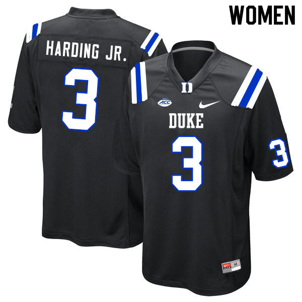 Women #3 Darrell Harding Jr. Duke Blue Devils College Football Jerseys Sale-Black - Click Image to Close